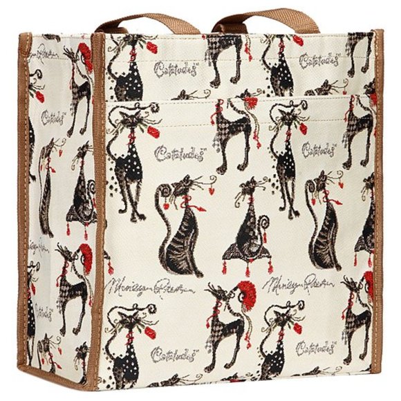 NWT Signare | Tapestry Off-White & Black Catitude Shopper - Picture 1 of 2